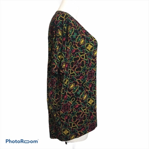 LuLaRoe neon print tunic top, size medium - Picture 3 of 6